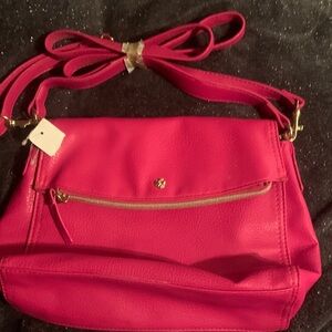 Elegant Pink Leather Shoulder Bag